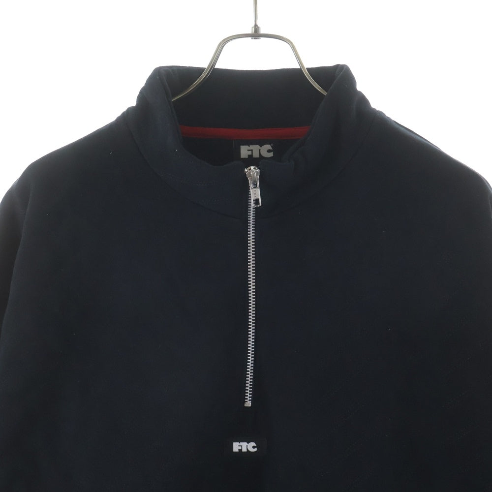 FTC(エフシーティー) QUILTED HALF ZIP SWEATSHIRT キルティング加工 ハーフジップ スウェット トレーナー ブラック FTC025AWSW09