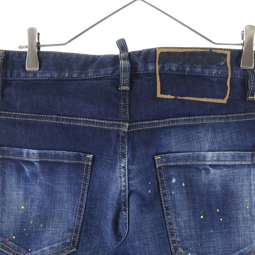DSQUARED2(ディースクエアード) 21AW SKATER JEAN スケーター ジーンズ ダメージ加工 スリムストレート デニム パンツ インディゴ S74LB0835