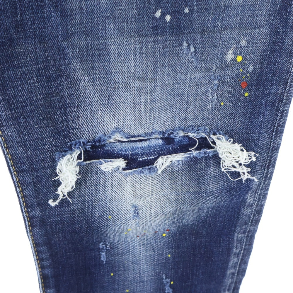 DSQUARED2(ディースクエアード) 21AW SKATER JEAN スケーター ジーンズ ダメージ加工 スリムストレート デニム パンツ インディゴ S74LB0835