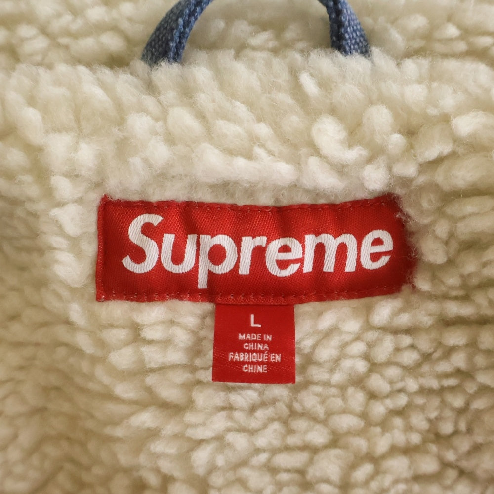 SUPREME(シュプリーム) 25AW Faux Shearling Lined Bomber Jacket ファー シアリング ラインド ボンバー フーデッド ムートンデニムジャケット インディゴ