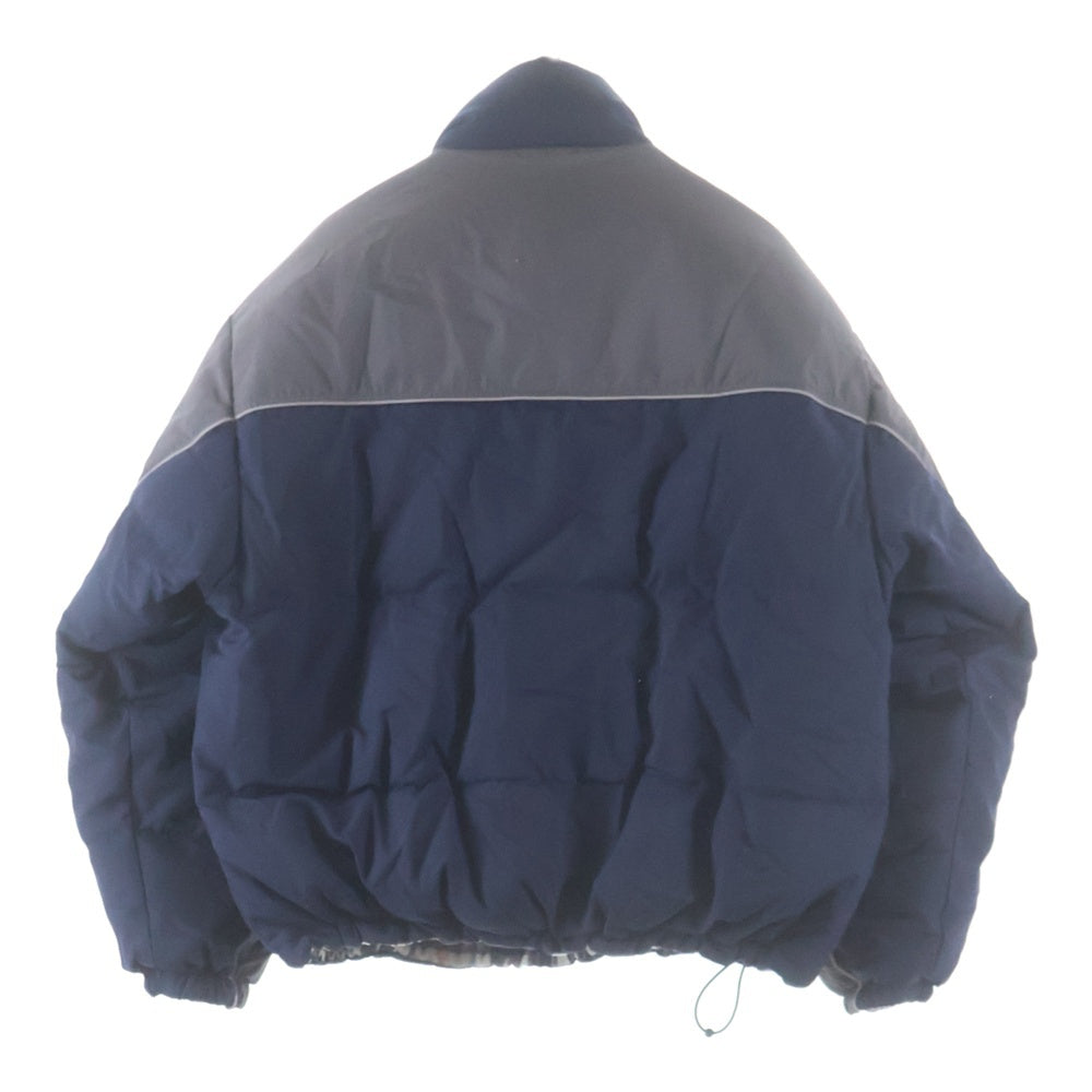 SUPREME(シュプリーム) 24AW Reversible Puffer Jacket 裏地チェック パファー リバーシブル ダウンジャケット ネイビー/グレー