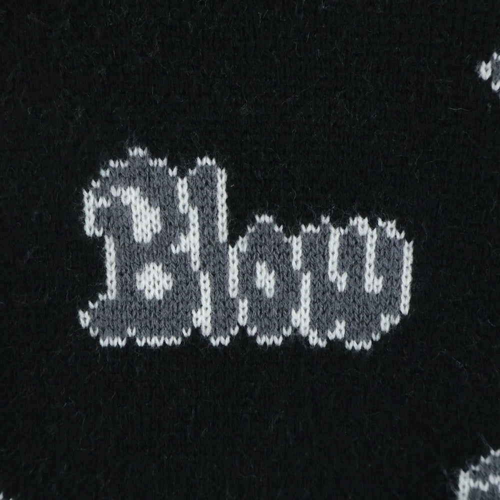 SUPREME(シュプリーム) 23AW Blow Sweater Blowロゴ柄 ジャガード クルーネック プルオーバー ニット セーター ブラック