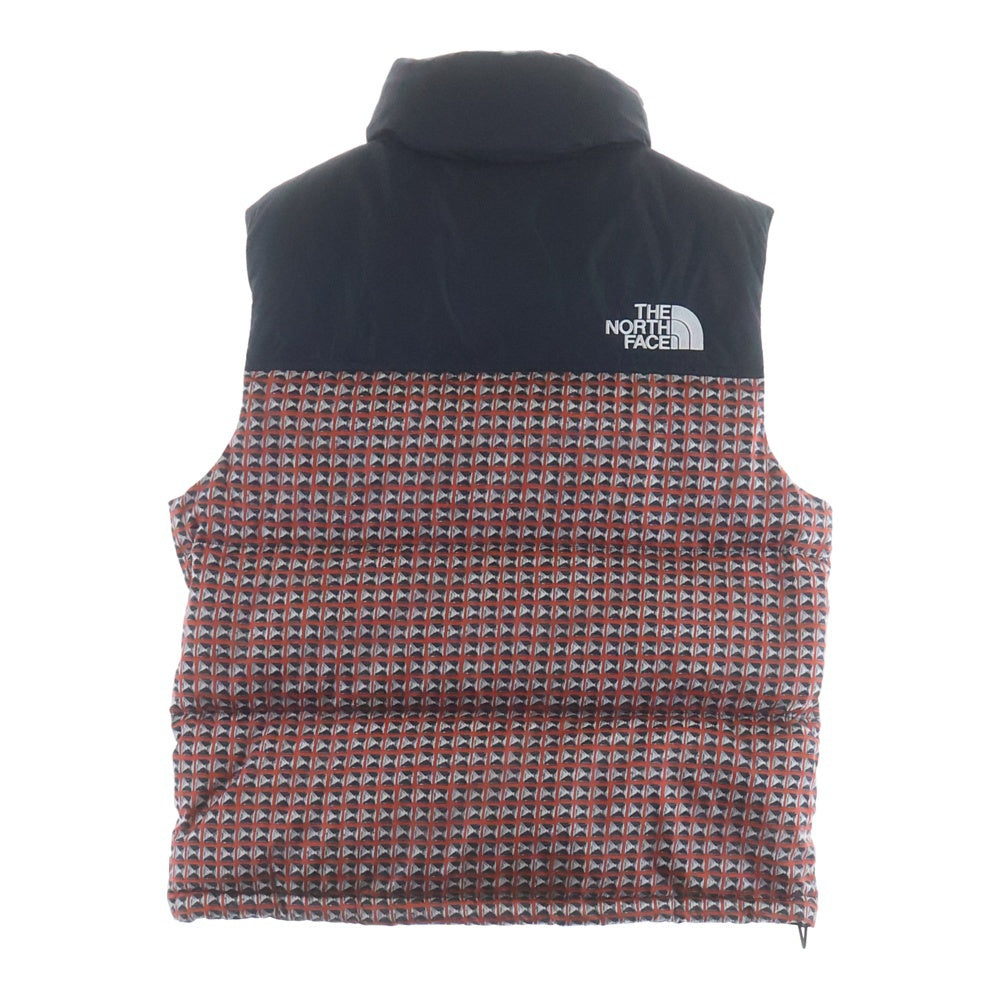 SUPREME(シュプリーム) 21SS ×THE NORTH FACE ノースフェイス ヌプシ ロゴエンブロイダリー スタッズプリントデザイン ジップアップ フーデッド ダウン ベスト NF0A5IQX