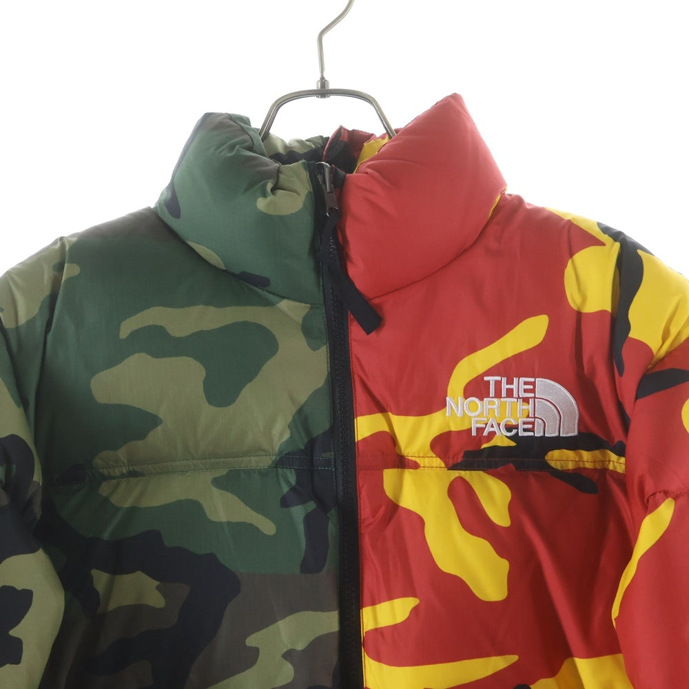 SUPREME(シュプリーム) 24SS ×THE NORTH FACE ノースフェイス ヌプシ スプリット ロゴエンブロイダリー カモ柄 切り替えデザイン ジップアップ ナイロン ダウンジャケット NF0A875F