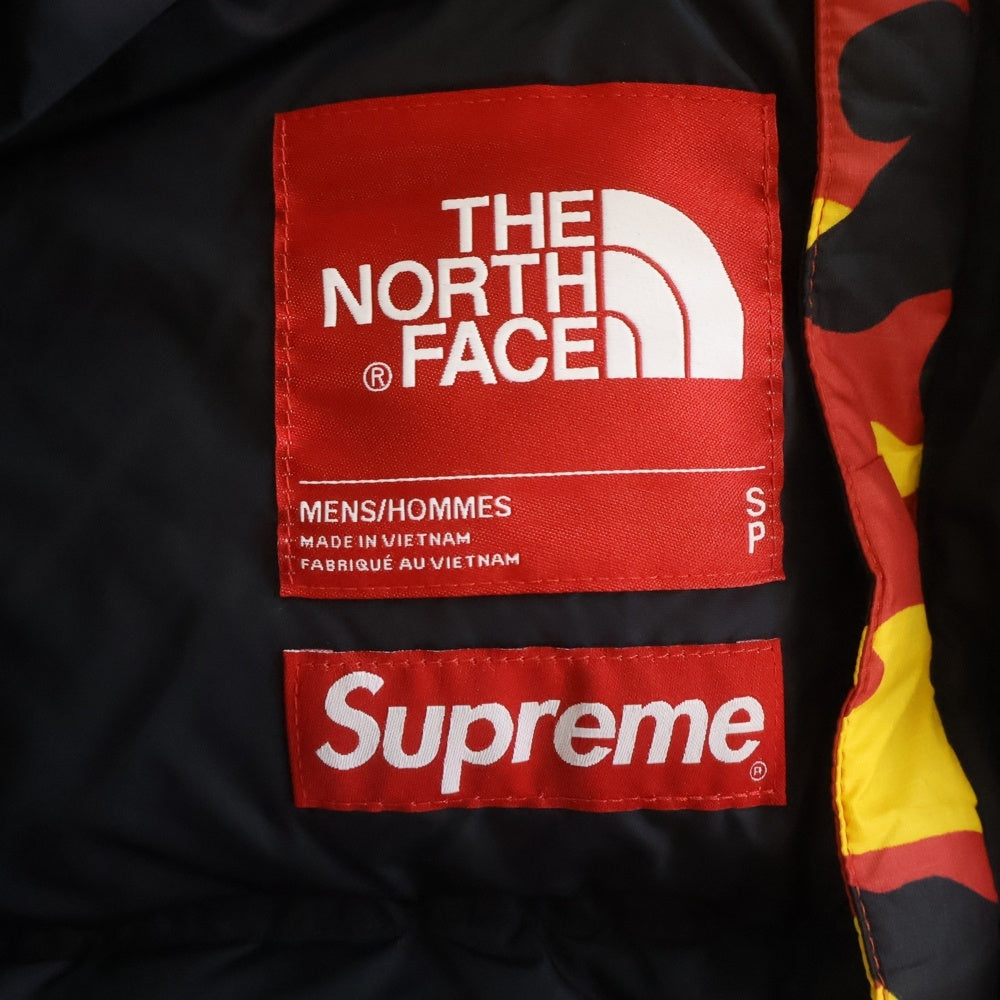 SUPREME(シュプリーム) 24SS ×THE NORTH FACE ノースフェイス ヌプシ スプリット ロゴエンブロイダリー カモ柄 切り替えデザイン ジップアップ ナイロン ダウンジャケット NF0A875F