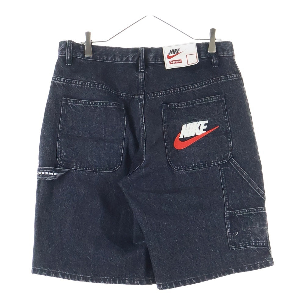 SUPREME(シュプリーム) 24SS ×NIKE Denim Short ナイキ ロゴエンブロイダリー デニムジップアップ ショーツ ハーフパンツ ブラック FQ0344-010
