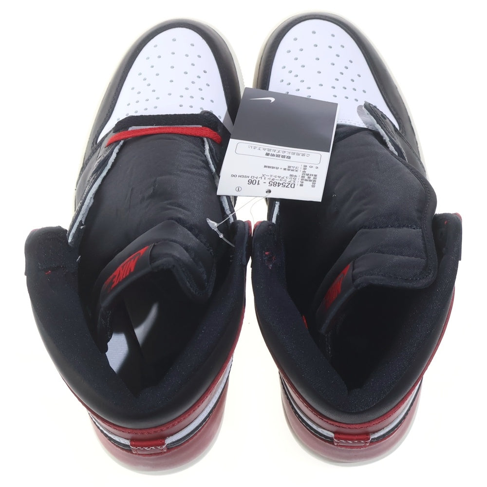 NIKE(ナイキ) AIR JORDAN 1 RETRO HIGH OG BLACK TOE REIMAGINED エアジョーダン1 レトロ ブラックトゥリイマジンド ハイカットスニーカー US9/27cm DZ5485-106