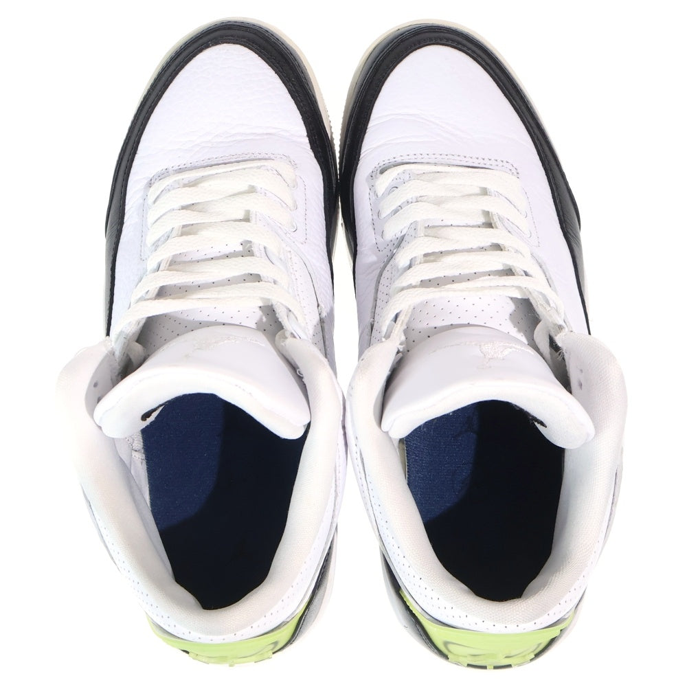 NIKE(ナイキ) ×FRAGMENT DESIGN AIR JORDAN 3 RETRO SP フラグメントデザイン エアジョーダン レトロ ミッドカットスニーカー ホワイト/ブラック US8.5/26.5cm DA3595-100