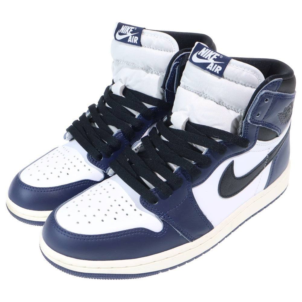 NIKE(ナイキ) AIR JORDAN 1 RETRO HIGH OG MIDNIGHT NAVY エアジョーダン レトロ ミッドナイト ハイカットスニーカー ネイビー/ホワイト US9/27cm DZ5485-401