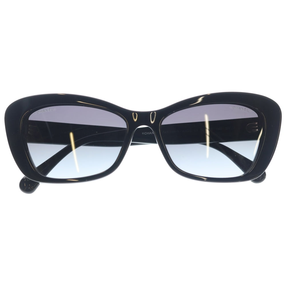 CHANEL(シャネル) 5481-H-A フォックスフレーム パール ココマーク サングラス メガネ ブラック レディース