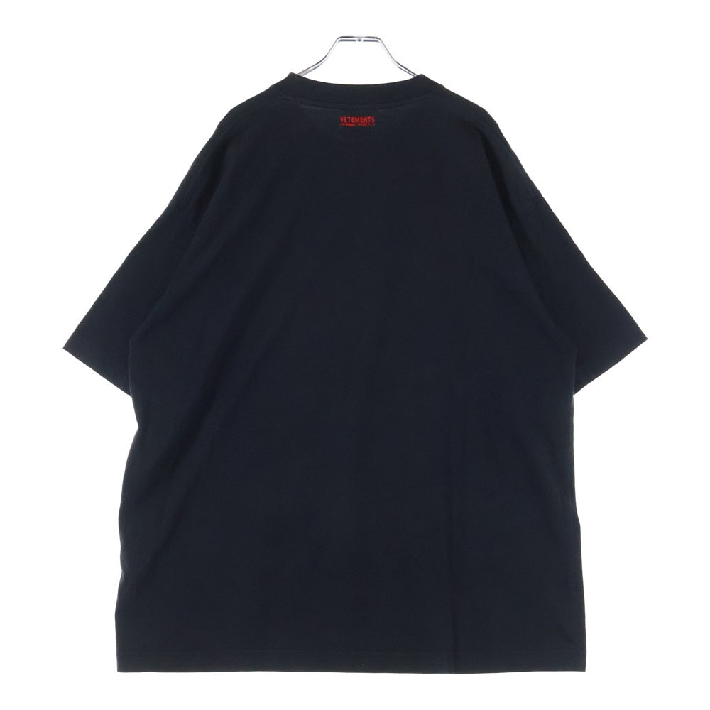 VETEMENTS(ヴェトモン) 17AW RAMMSTEIN PRINTED T-SHIRT ラムシュタイン プリント オーバーサイズ 半袖Tシャツ カットソー ブラック MAH18TR27