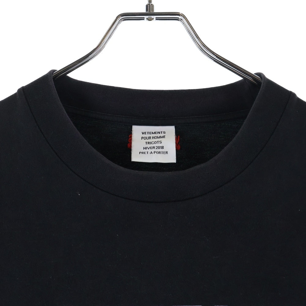 VETEMENTS(ヴェトモン) 17AW RAMMSTEIN PRINTED T-SHIRT ラムシュタイン プリント オーバーサイズ 半袖Tシャツ カットソー ブラック MAH18TR27