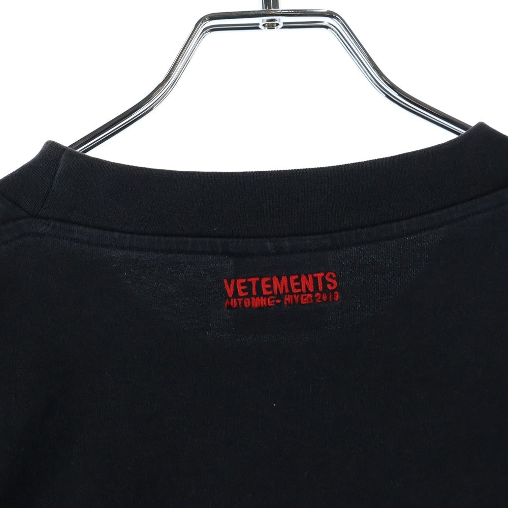 VETEMENTS(ヴェトモン) 17AW RAMMSTEIN PRINTED T-SHIRT ラムシュタイン プリント オーバーサイズ 半袖Tシャツ カットソー ブラック MAH18TR27