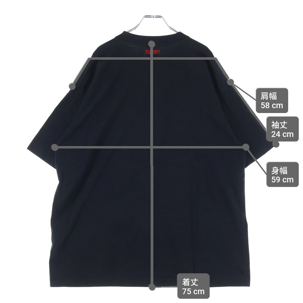 VETEMENTS(ヴェトモン) 17AW RAMMSTEIN PRINTED T-SHIRT ラムシュタイン プリント オーバーサイズ 半袖Tシャツ カットソー ブラック MAH18TR27