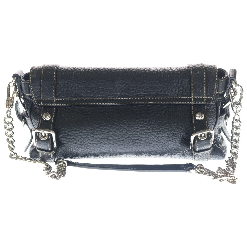 DOLCE & GABBANA(ドルチェアンドガッバーナ) Miss Easy Way ロゴプレート チェーン レザーショルダーバッグ ブラック レディース