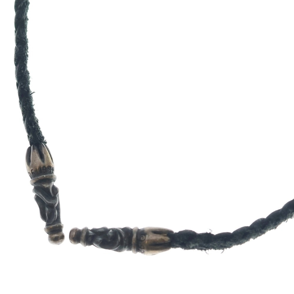 CHROME HEARTS(クロムハーツ) LEATHER BRAID SCROLL ネックレス レザーブレイドネックレス ブラック/シルバー BCA377