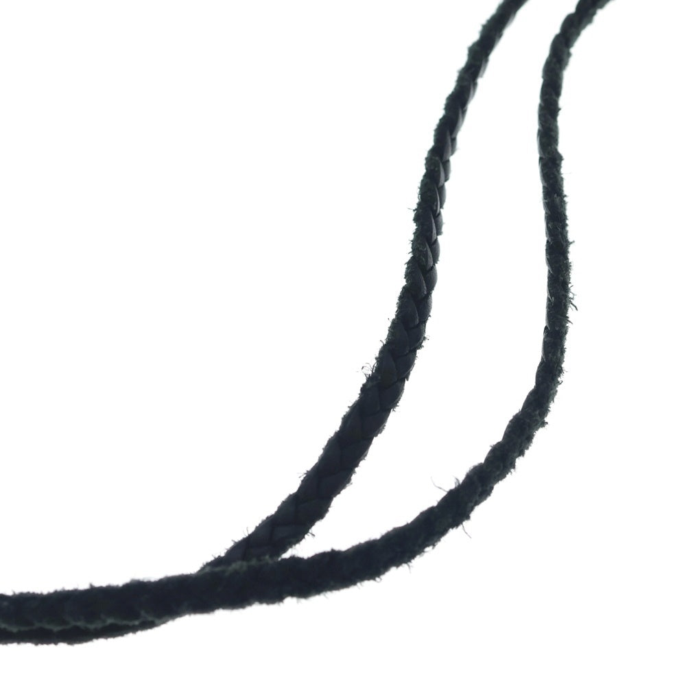CHROME HEARTS(クロムハーツ) LEATHER BRAID SCROLL ネックレス レザーブレイドネックレス ブラック/シルバー BCA377