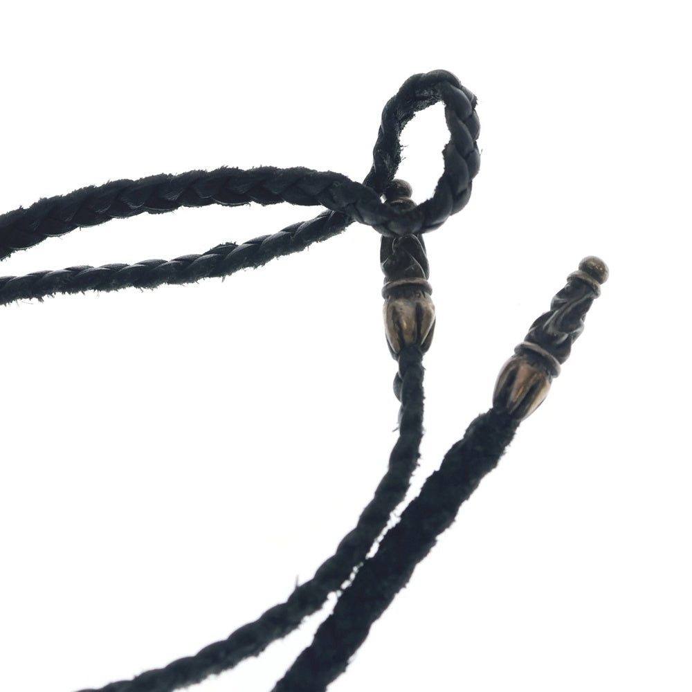 CHROME HEARTS(クロムハーツ) LEATHER BRAID SCROLL ネックレス レザーブレイドネックレス ブラック/シルバー BCA377
