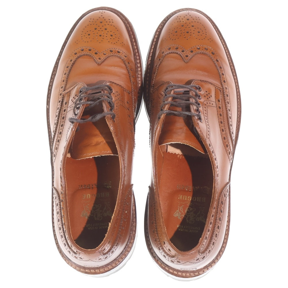 Alden(オールデン) D9518C Cognac Short Wing Blucher BROGUE別注 ショートウィングチップ カーフレザー ドレスシューズ ブラウン