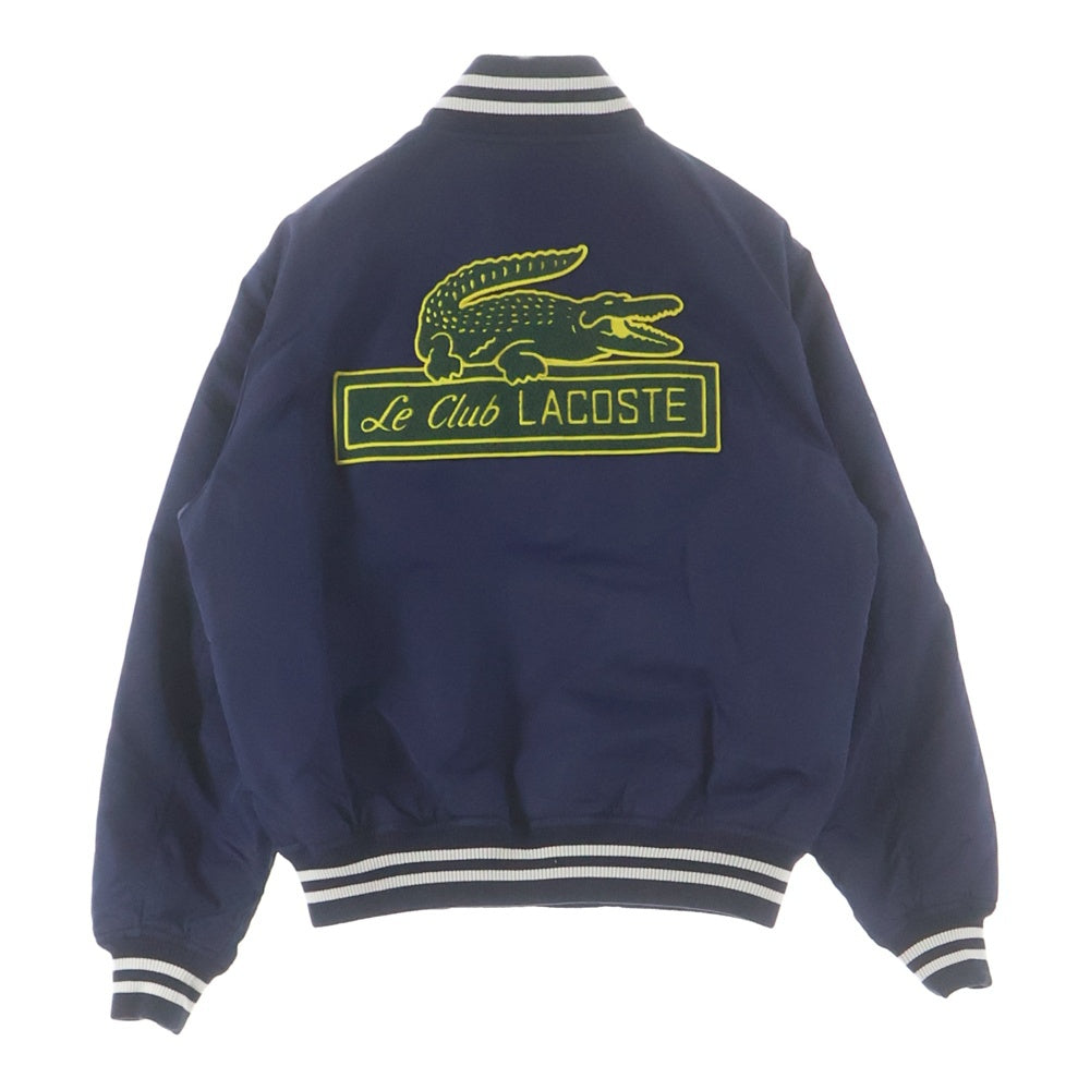 LACOSTE(ラコステ) サテンナイロン ロゴパイルパッチ バーシティジャケット ブルゾン ネイビー BH0112