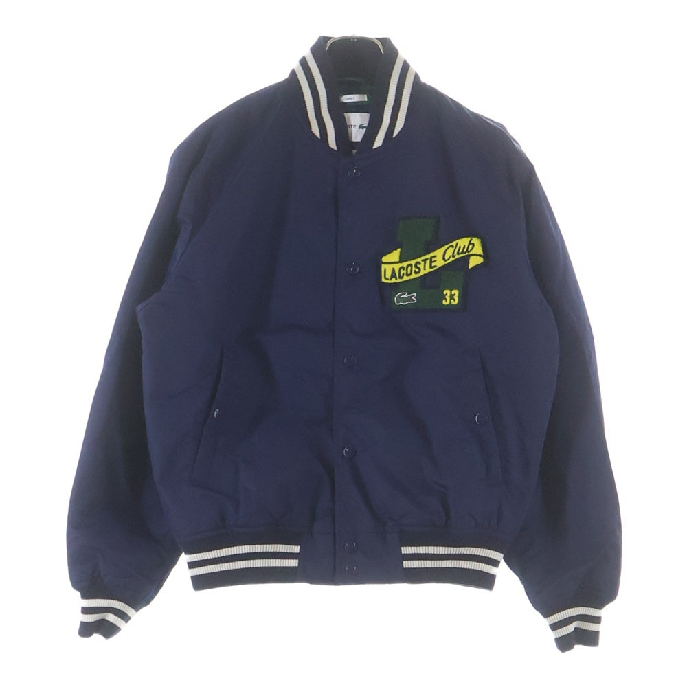 LACOSTE(ラコステ) サテンナイロン ロゴパイルパッチ バーシティジャケット ブルゾン ネイビー BH0112