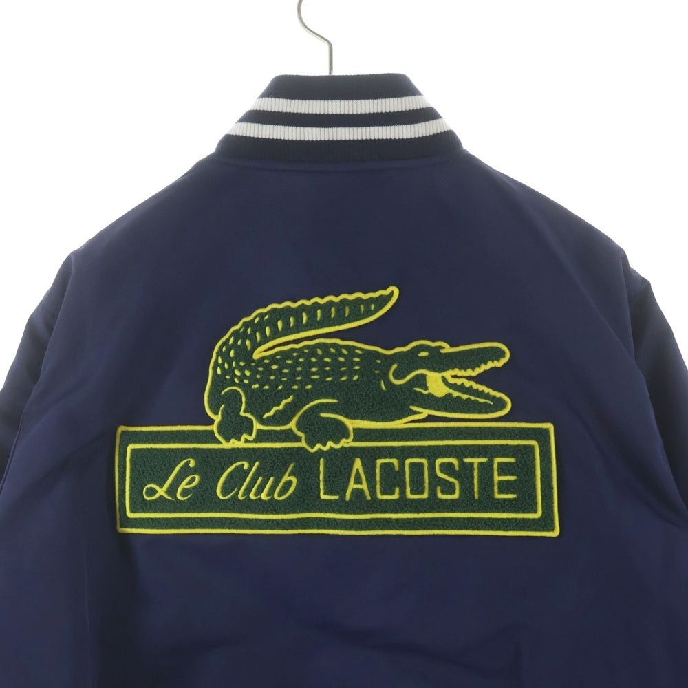 LACOSTE(ラコステ) サテンナイロン ロゴパイルパッチ バーシティジャケット ブルゾン ネイビー BH0112