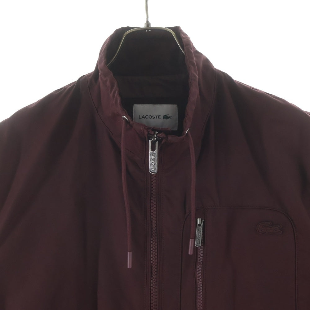 LACOSTE(ラコステ) ヴィンテージツイル スタンドカラー ジップアップジャケット ブルゾン バーガンディ BH016J