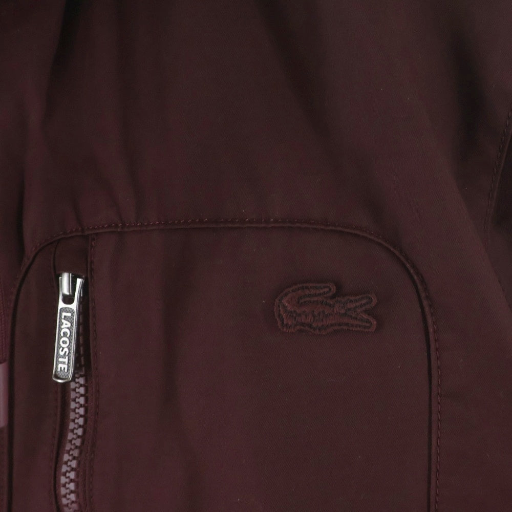 LACOSTE(ラコステ) ヴィンテージツイル スタンドカラー ジップアップジャケット ブルゾン バーガンディ BH016J