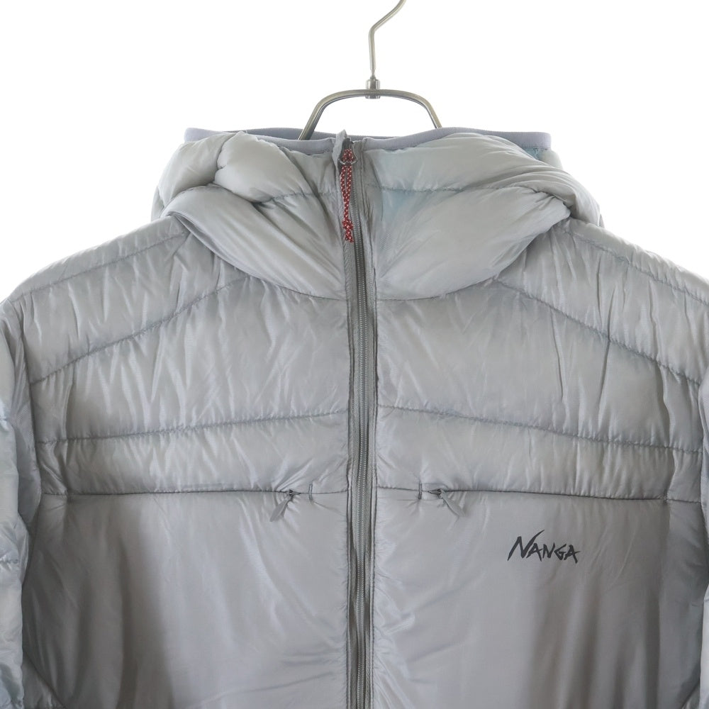 NANGA(ナンガ) MINIMARHYTHM DOWN ZIP HOODIE フロントロゴ ミニマリズム フーデッド ダウンジャケット グレー ND2241-1A033