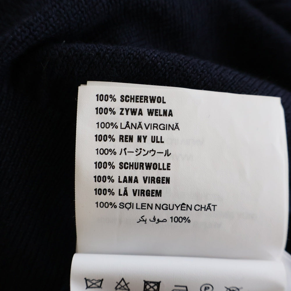 miumiu(ミュウミュウ) ウール ショート丈 ロゴエンブロイダリー クルーネックニット セーター レディース ネイビー MML806