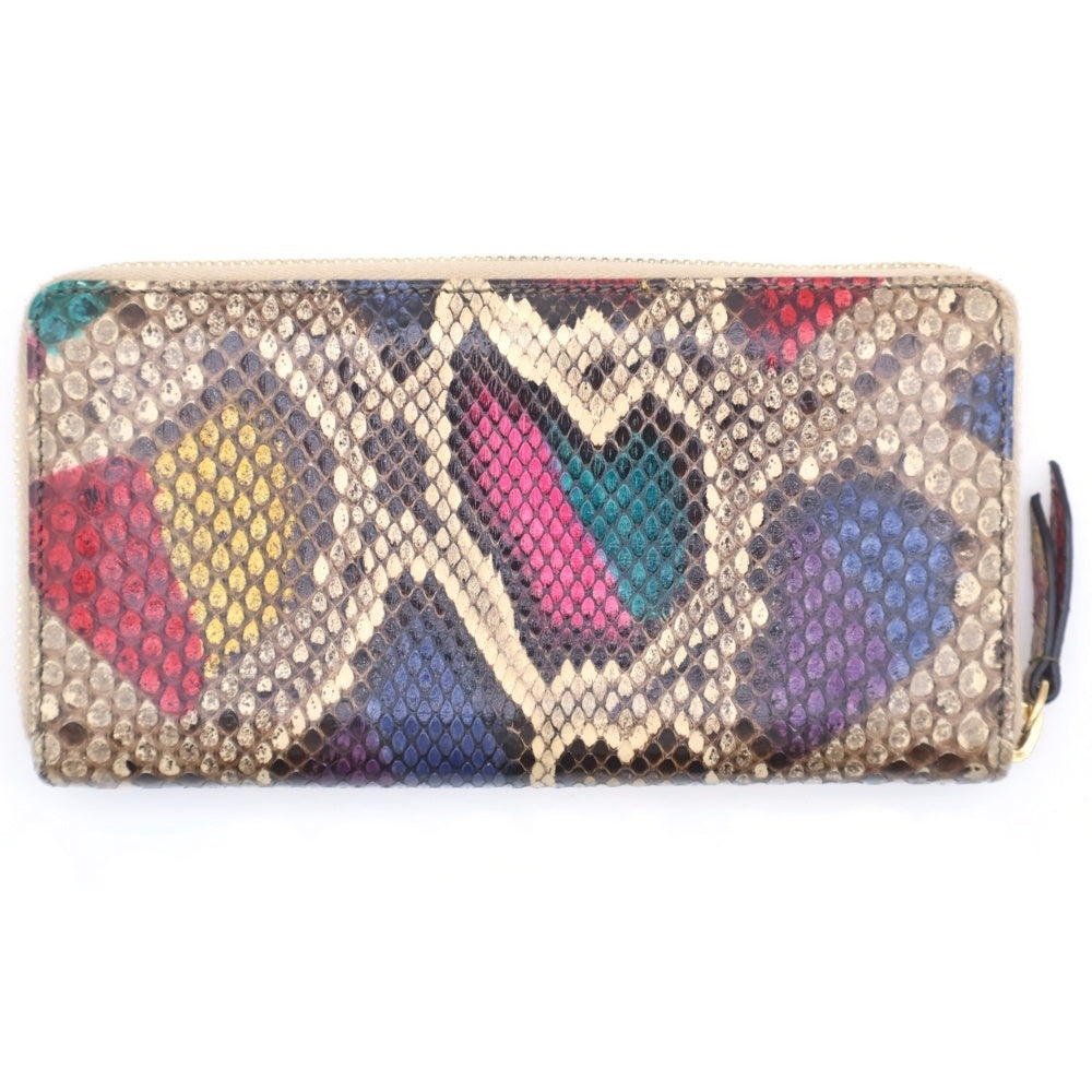 GUCCI(グッチ) パイソン柄 ラウンドファスナー レザー ロングウォレット 財布 マルチカラー 456117-0416 レディース