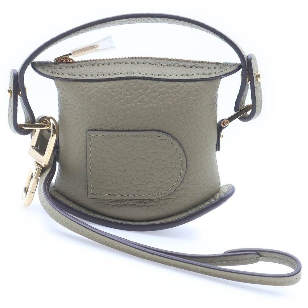 DELVAUX(デルボー) PIN SWING CHRMAS ピン スウィングチャーム レザー 2WAY ハンド ショルダーストラップ カーキ レディース