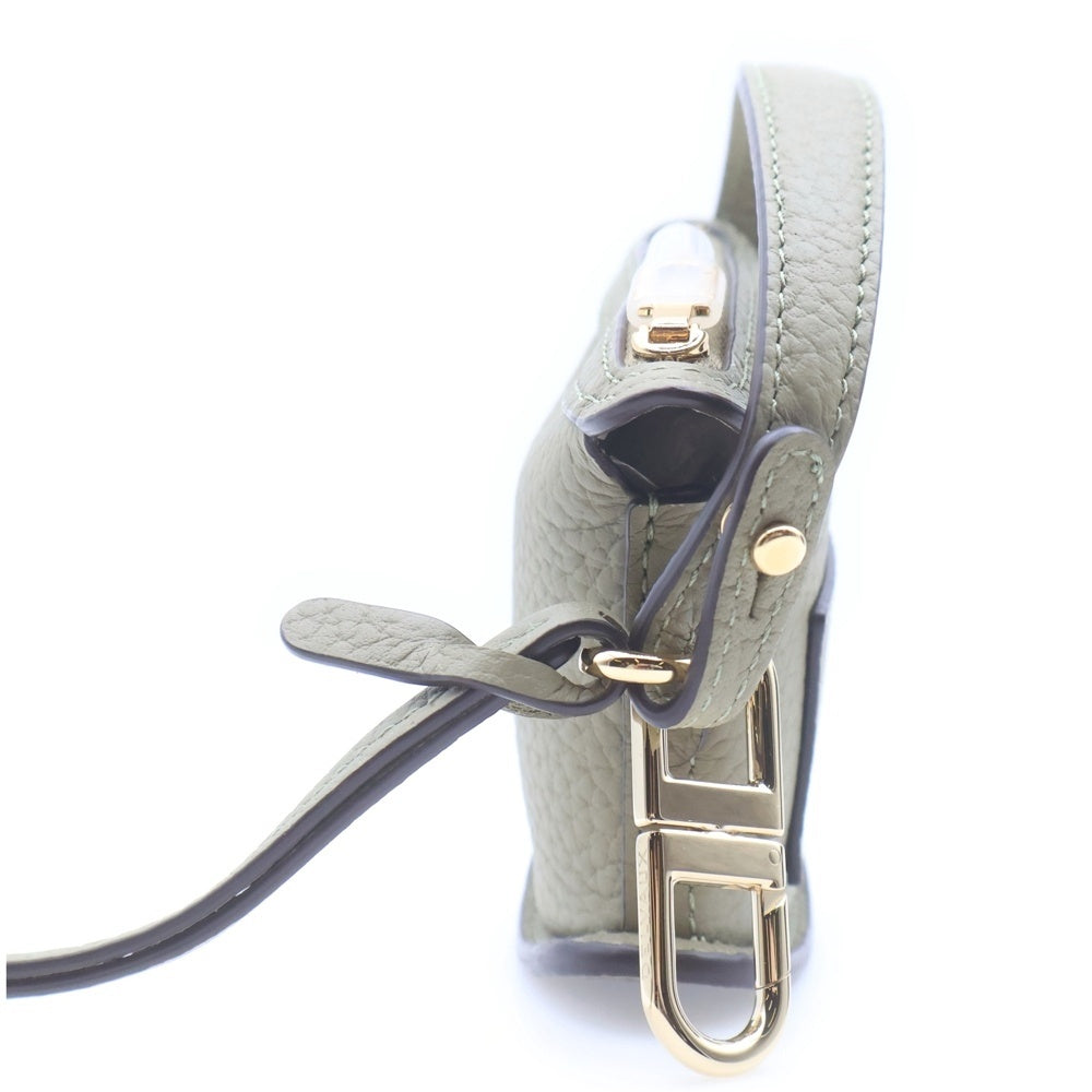 DELVAUX(デルボー) PIN SWING CHRMAS ピン スウィングチャーム レザー 2WAY ハンド ショルダーストラップ カーキ レディース