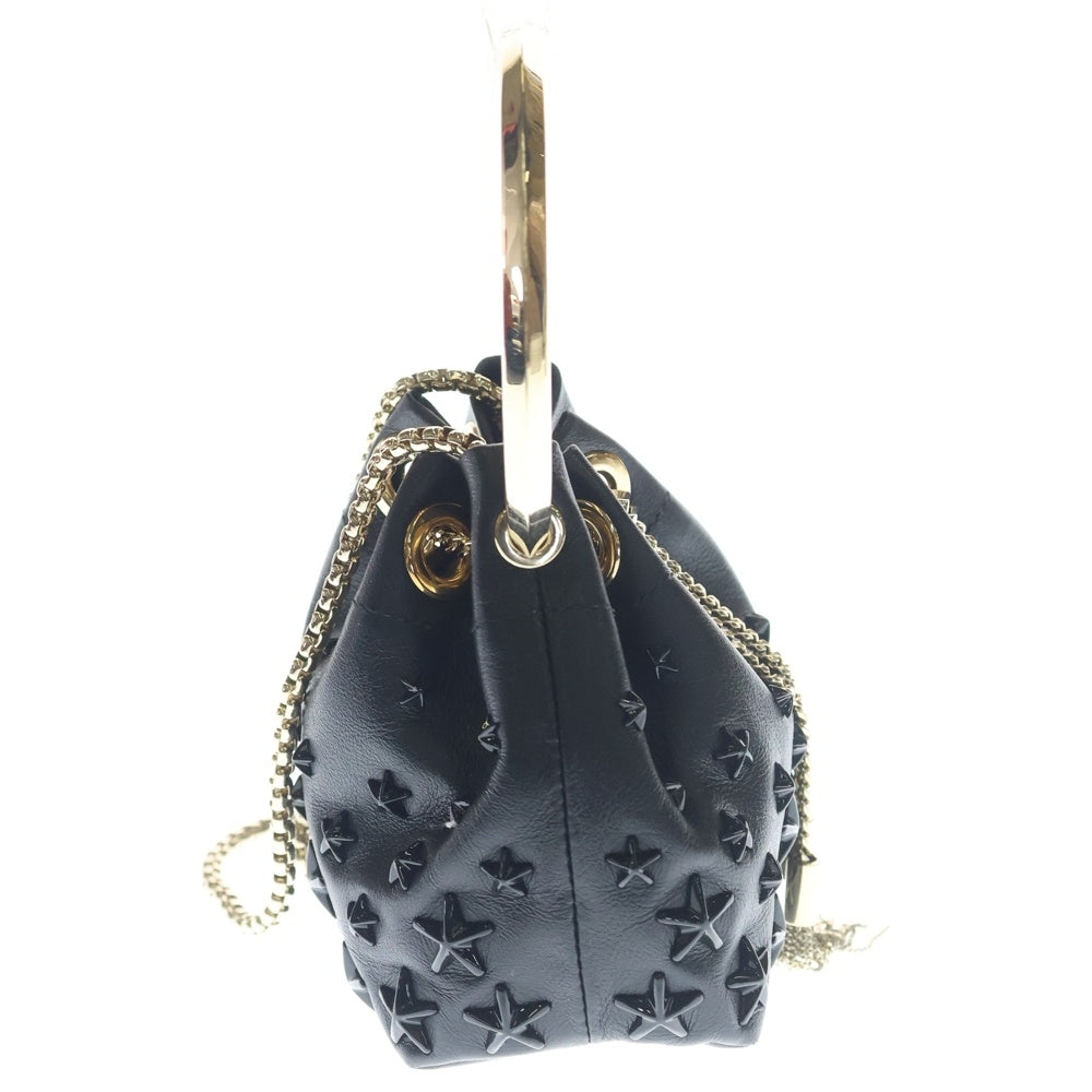 JIMMY CHOO(ジミーチュウ) MICRO BON BON BAG マイクロボンボン スタースタッズ 2WAY ハンド チェーンショルダーバッグ ブラック レディース