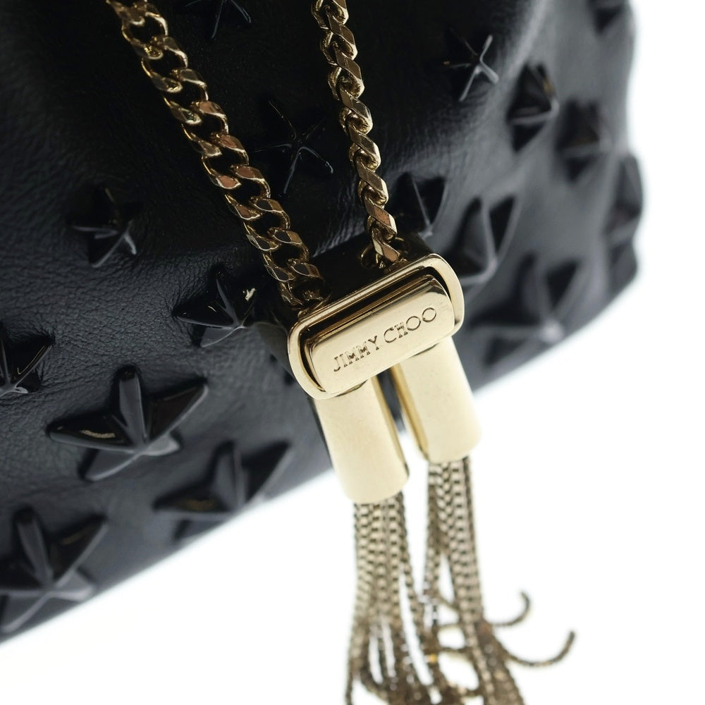 JIMMY CHOO(ジミーチュウ) MICRO BON BON BAG マイクロボンボン スタースタッズ 2WAY ハンド チェーンショルダーバッグ ブラック レディース