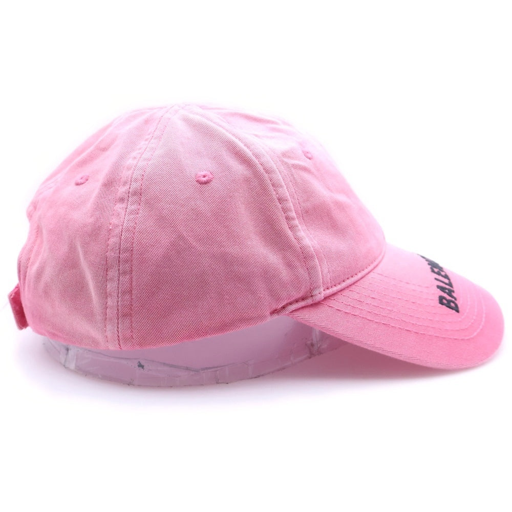 BALENCIAGA(バレンシアガ) ロゴエンブロイダリー コットン 6パネルキャップ 帽子 ピンク
