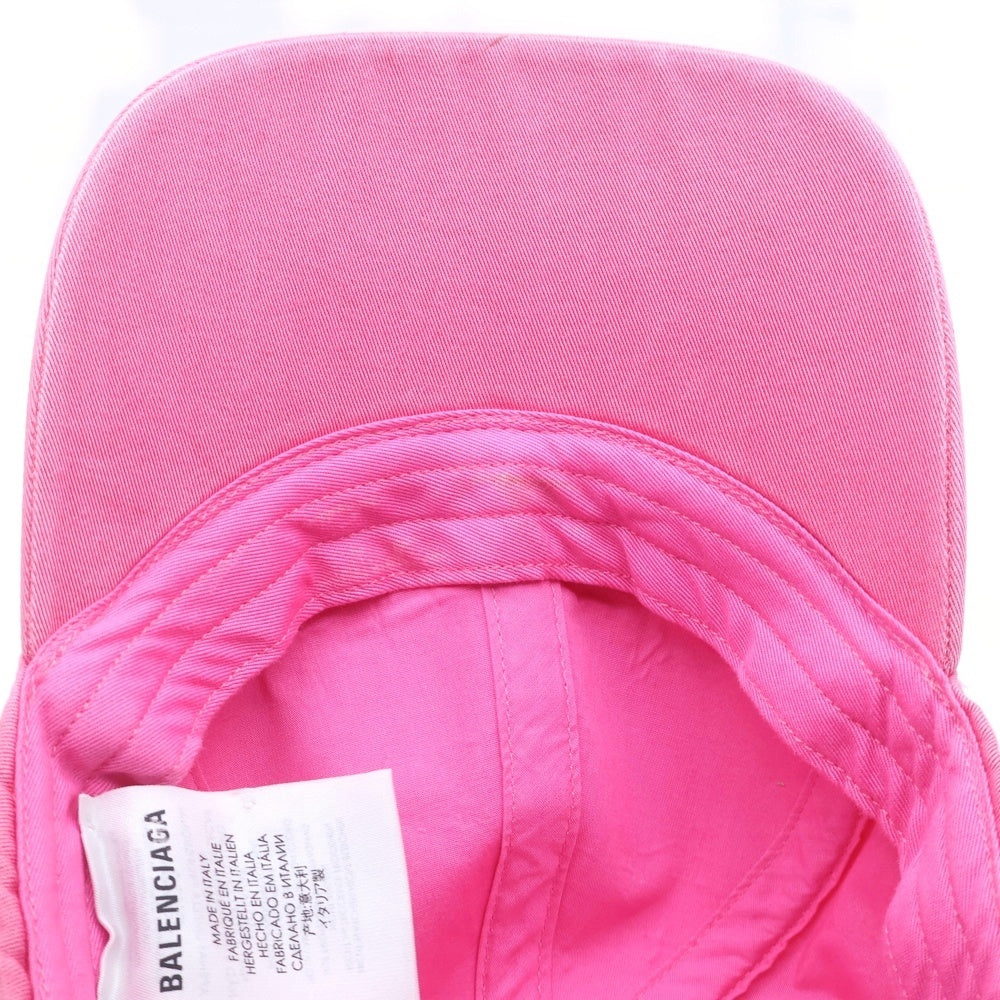 BALENCIAGA(バレンシアガ) ロゴエンブロイダリー コットン 6パネルキャップ 帽子 ピンク