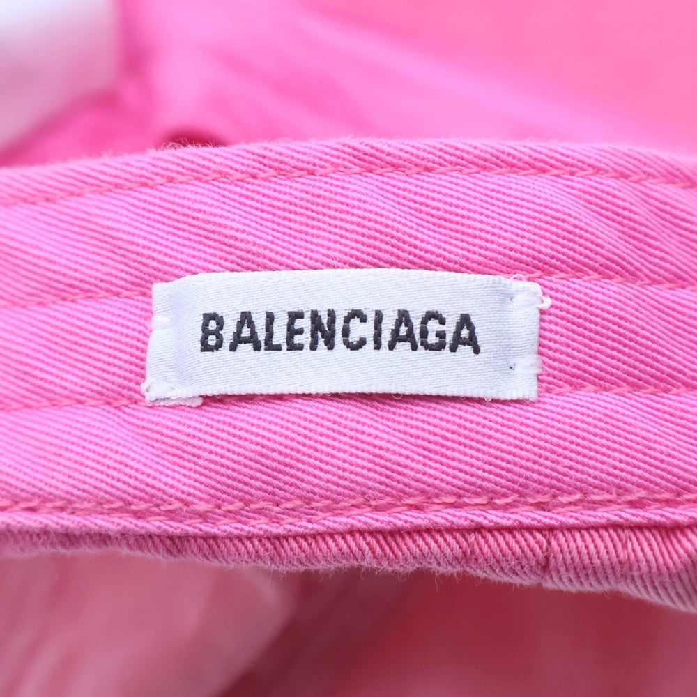 BALENCIAGA(バレンシアガ) ロゴエンブロイダリー コットン 6パネルキャップ 帽子 ピンク