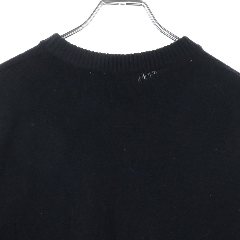 BALENCIAGA(バレンシアガ) ロゴエンブロイダリー カシミヤ クルーネックニット セーター ブラック 681983 T4124