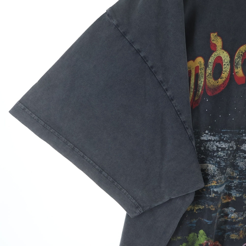 BALENCIAGA(バレンシアガ) 25SS Tbilisi Oversized T-Shirt ユーズド加工 オーバーサイズ プリント半袖Tシャツ カットソー ブラック 811688 TRVQ7