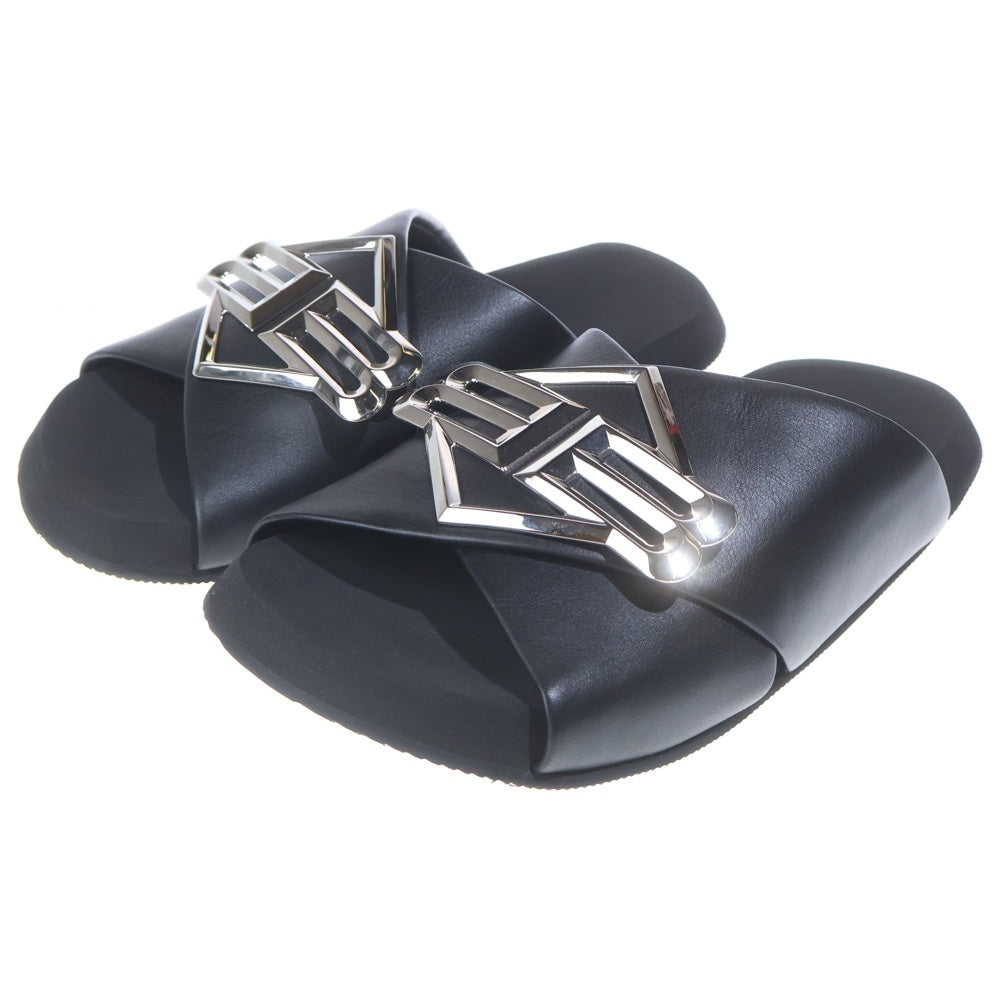 BALENCIAGA(バレンシアガ) 25SS GRANITO SUNSET FLAT MULE グラニート サンセット フラットミュール サンダル ブラック/シルバー 828478 WB221
