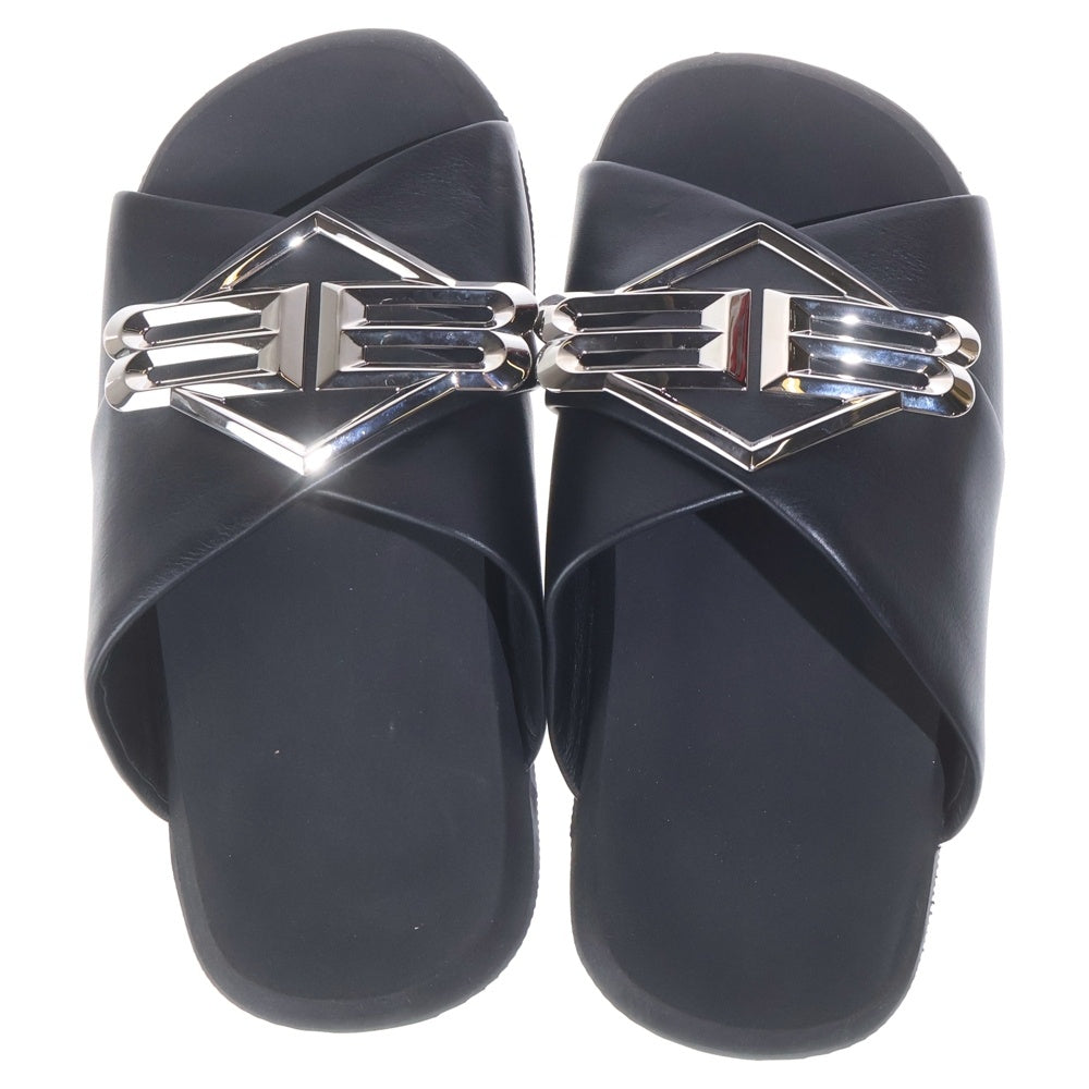 BALENCIAGA(バレンシアガ) 25SS GRANITO SUNSET FLAT MULE グラニート サンセット フラットミュール サンダル ブラック/シルバー 828478 WB221