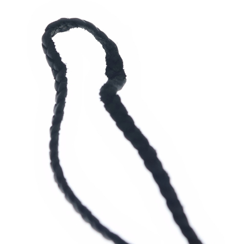 CHROME HEARTS(クロムハーツ) LEATHER BRAID スクロールレザーブレード シルバーネックレス ブラック/シルバー