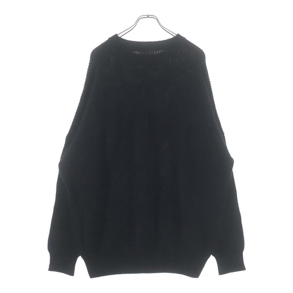 NEIGHBORHOOD(ネイバーフッド) 21AW FLAT / AW-KNIT LS アクリル フラットクルーネックニットセーター ブラック 212FUNH-KNM01