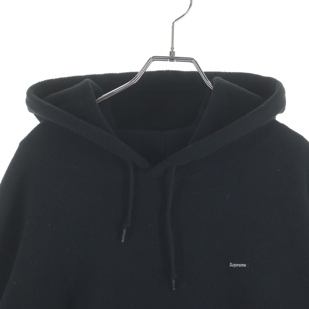 SUPREME(シュプリーム) 17AW Polartec Hooded Sweatshirt ポーラテック スモールボックスロゴ フリースプルオーバースウェットパーカー フーディー ブラック