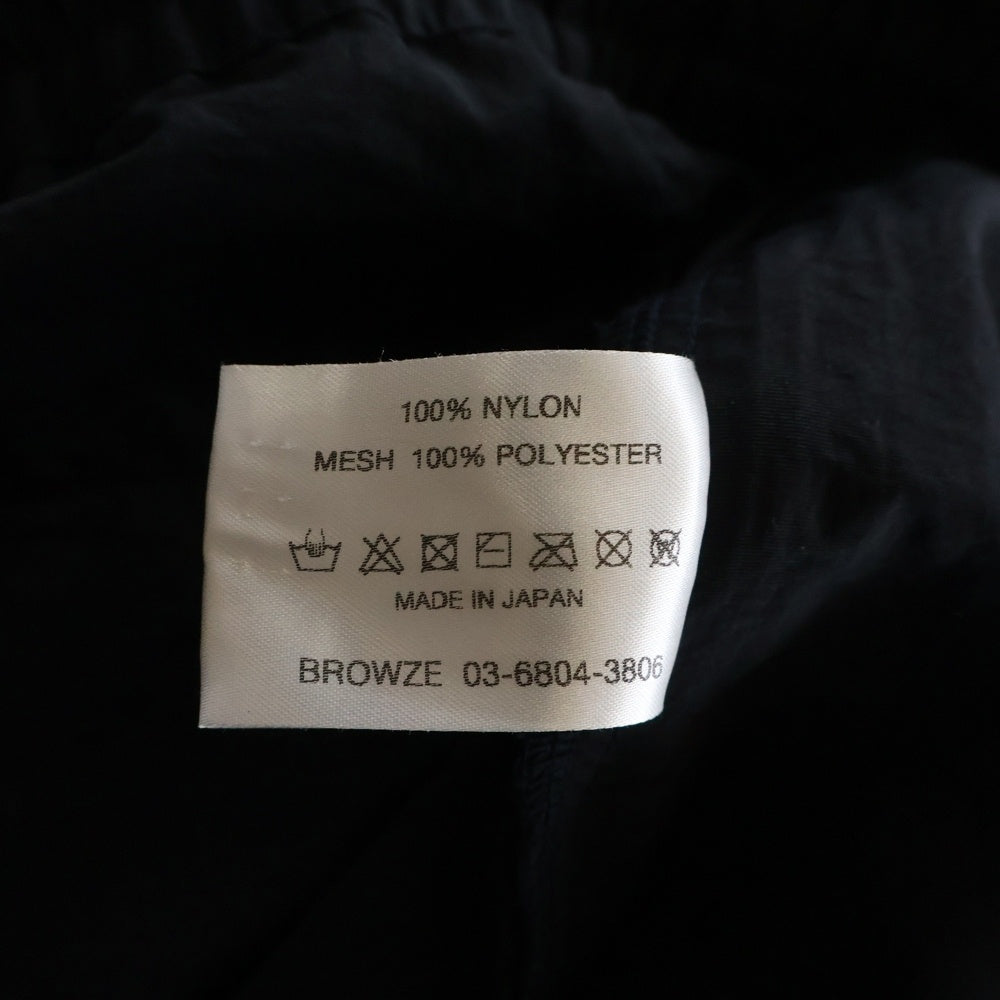 The Ennoy Professional(エンノイプロフェッショナル) 23SS エンブロイダリーロゴ ウエストゴム ドローコード ナイロンパンツ ブラック SS23BRENPT01LV