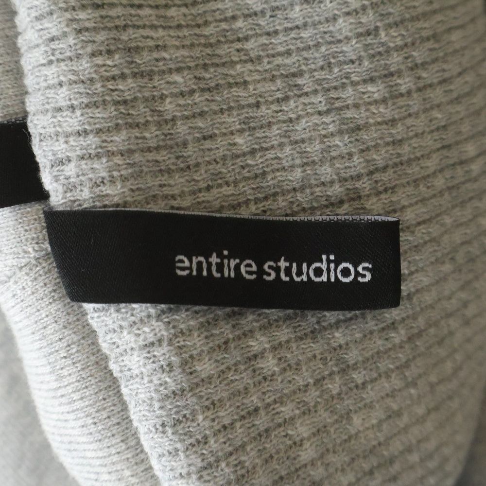 entire studios(エンタイア スタジオ) ZIP HOODIE リバーシブル スウェット ジップアップパーカー グレー ES2488