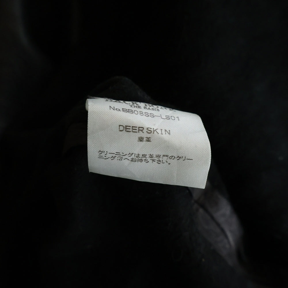 BACK BONE(バックボーン) 08SS TYPE A-1 DEER SKIN SHIRT ディアスキン 長袖レザーシャツ ブラック BB08SS-LS01