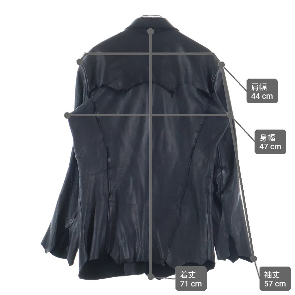 BACK BONE(バックボーン) 08SS TYPE A-1 DEER SKIN SHIRT ディアスキン 長袖レザーシャツ ブラック BB08SS-LS01