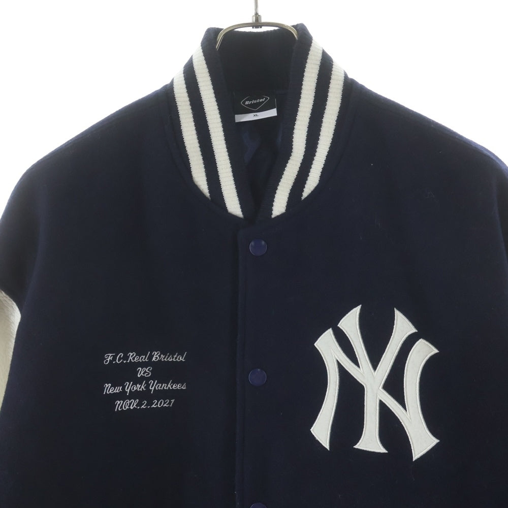 F.C.R.B./F.C.Real Bristol/FCRB(エフシーアールビー/エフシーレアルブリストル) 21AW MLB TOUR STADIUM JACKET エムエルビー ツアー スタジアムジャンパー バーシティジャケット ネイビー FCRB-212120